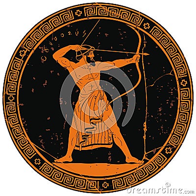 Ancient Greek warrior. Vector Illustration