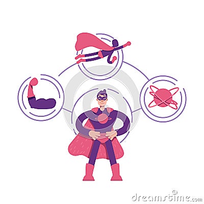 Hero archetype flat concept vector illustration Vector Illustration