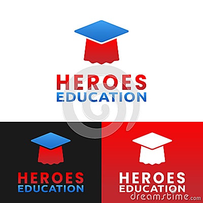 Heroes Education Logo Design Template Vector Illustration