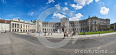 Panorama of Heldenplatz and Hofburg Palace; Vienna Editorial Stock Photo