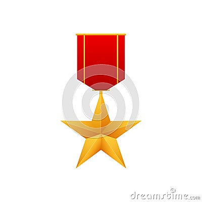 Hero of the Soviet Union gold star award. Illustration on white background. Vector stock illustration Vector Illustration