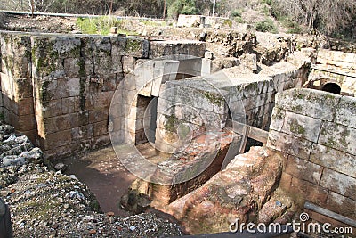 Herod Agrippa II Palace, Banyas River Nature Reserve, Israel Stock Photo