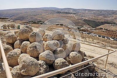 Herodium site in Judea desert. Stock Photo
