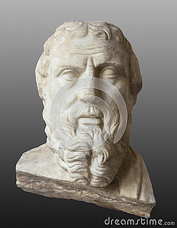 Herodotus. Bust of ancient greek historian Editorial Stock Photo
