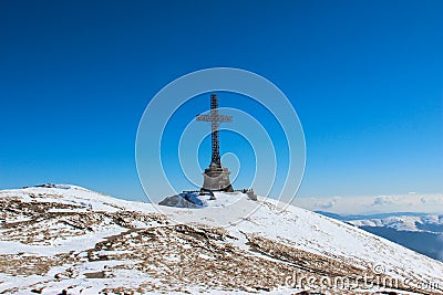 Heroes' Cross on Caraiman Peak Stock Photo