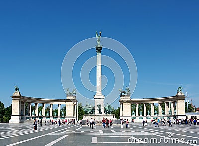 Heroes' Square, Budapest, Hungary Editorial Stock Photo
