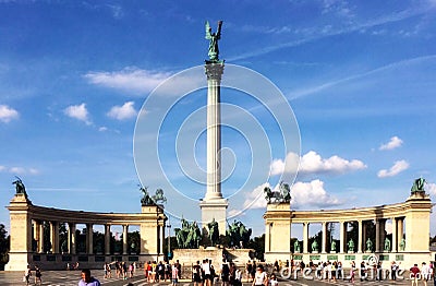 Heroes square in Budapest, Hungary Editorial Stock Photo