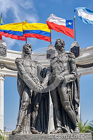 Heroes statues in Guayaquil Editorial Stock Photo