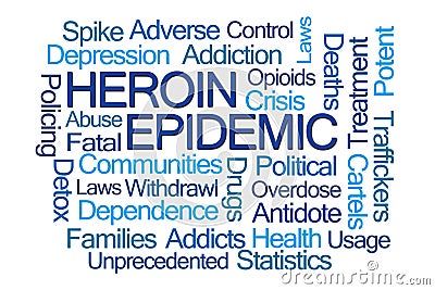 Heroin Epidemic Word Cloud Stock Photo