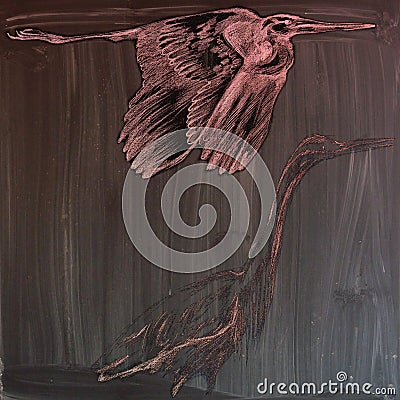 Herons - An hand drawn illustration (post processing) Cartoon Illustration