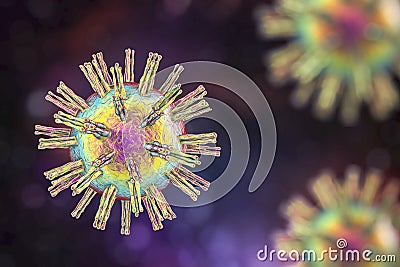 Herpes simplex virus Cartoon Illustration