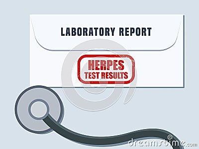 Herpes test results health concept Vector Illustration