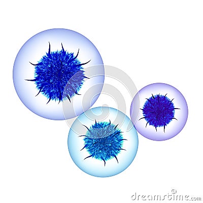 Herpes Virus Or Germs Microorganism Cells Vector Vector Illustration