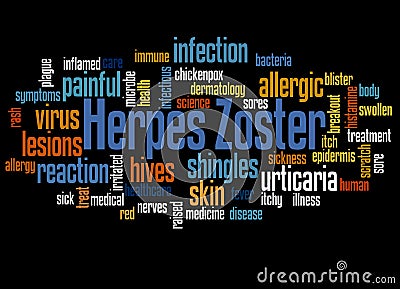 Herpes zoster word cloud concept 3 Stock Photo