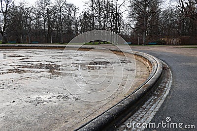 Herrenhausen palace gardens water fountain not working in winter Editorial Stock Photo
