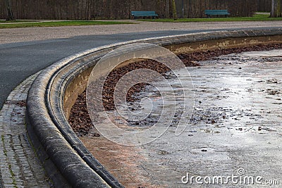 Herrenhausen garden water fountain abandoned winter Editorial Stock Photo