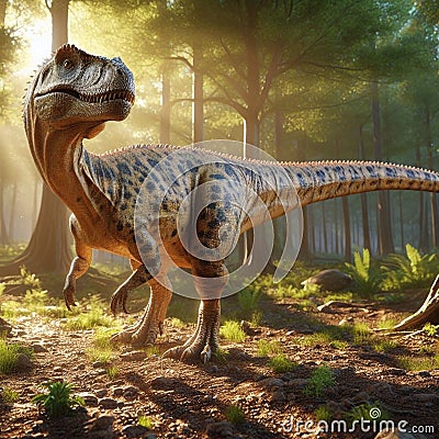 Herrerasaurus: a bipedal carnivorous dinosaur Stock Photo