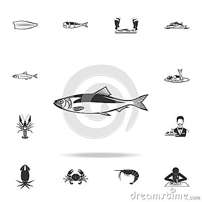 herring icon. Detailed set of fish illustrations. Premium quality graphic design icon. One of the collection icons for websites, w Cartoon Illustration