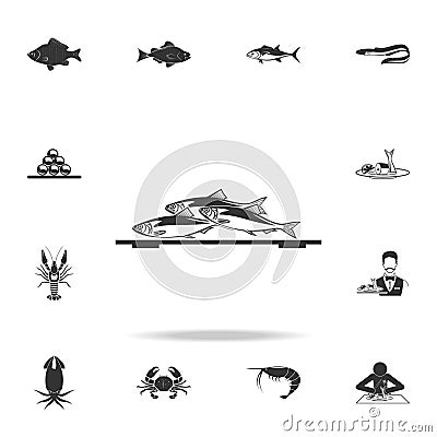 herring on the table icon. Detailed set of fish illustrations. Premium quality graphic design icon. One of the collection icons fo Cartoon Illustration