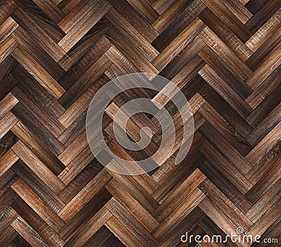 Herringbone natural dark parquet seamless floor texture Stock Photo