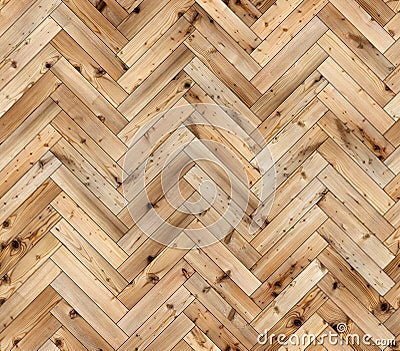 Herringbone natural larch parquet seamless floor texture Stock Photo