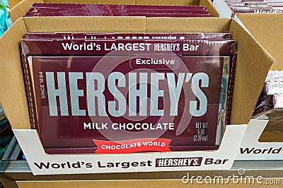 Hershey Giant Chocolate Candy Bar Editorial Stock Photo