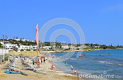 Hersonissos beach tourists in Crete Editorial Stock Photo