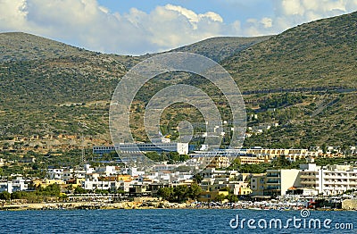 Hersonissos coast in Crete Stock Photo