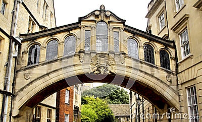 Hertford Bridge in Oxford a Skywalk Connecting Two parts of Hertford College Stock Photo