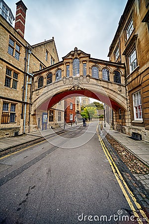 Hertford bridge or the Bridge of sighs. Oxford University. Oxford. England Stock Photo