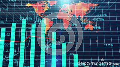Het globale BBP voorspelde presentatie, de achtergrond van de wereldkaart, olieprijzen, BBP-groei stock illustratie Het globale BBP voorspelde presentatie, de achtergrond van de wereldkaart, olieprijzen, BBP-groei stock illustratie
