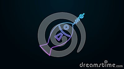Het gloeien neonlijn Vis op haakpictogram dat op zwarte achtergrond wordt geïsoleerd Videobeweging - grafische animatie van 4.000 stock illustratie Het gloeien neonlijn Vis op haakpictogram dat op zwarte achtergrond wordt geïsoleerd Videobeweging - grafische animatie van 4.000 stock illustratie