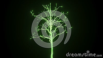 Het nieuw leven in de vorm van een het groeien boom van elektrolossingen In 4K ultrahd vector illustratie Het nieuw leven in de vorm van een het groeien boom van elektrolossingen In 4K ultrahd vector illustratie