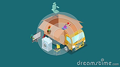 Het online Internet-Web het winkelen bewegende vervoer van het huisbureau of het videoconcept van de leveringsdienst vector illustratie Het online Internet-Web het winkelen bewegende vervoer van het huisbureau of het videoconcept van de leveringsdienst vector illustratie
