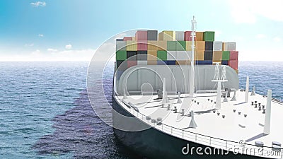 Het schip van de ladingscontainer in een overzees Het schip van de ladingscontainer in een overzees