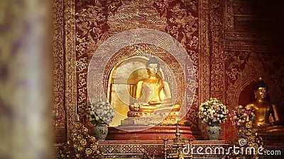 Het standbeeld van Phrasingh, Chiangmai Thailand stock footage Het standbeeld van Phrasingh, Chiangmai Thailand stock footage