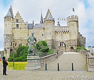 The Het Steen Castle Editorial Stock Photo