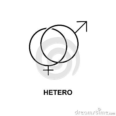 hetero sign icon. Element of simple web icon with name for mobile concept and web apps. Thin line hetero sign icon can be used for Stock Photo