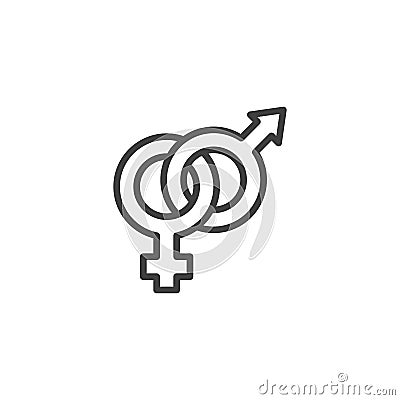 Heterosexual gender line icon Vector Illustration