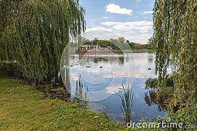 Hever Castle lake Stock Photo