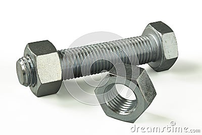 Hex bolt and nut stranded Stock Photo