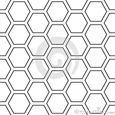 Hex stripped grid seamless pattern Vector Illustration