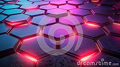 Hex textured background for networking.Gradient colorful technology background Stock Photo