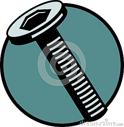 Hex threaded bolt or screw. Vector file available Vector Illustration