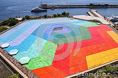 Hexa Grace roof terrace of the Auditorium Rainier III, Grimaldi Editorial Stock Photo