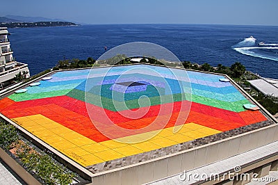 Hexa Grace roof terrace of the Auditorium Rainier III, Grimaldi Editorial Stock Photo