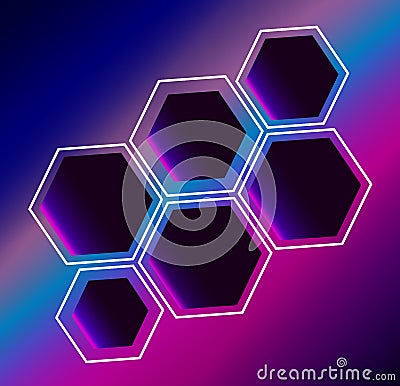 Hexagon abstract composition background Cartoon Illustration