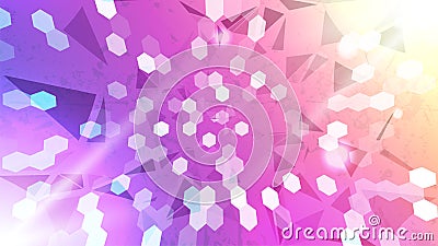Hexagon abstract gradient background. Random Hexagon and triangular shapes. Warped triangle pattern. Futuristic sci-fi look. Vector Illustration