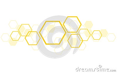 Hexagon bee hive design art and space background Vector Illustration