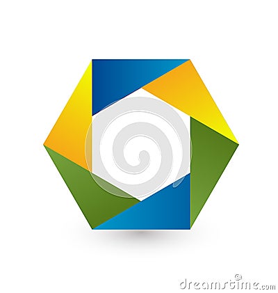Hexagon business shape icon Vector Illustration
